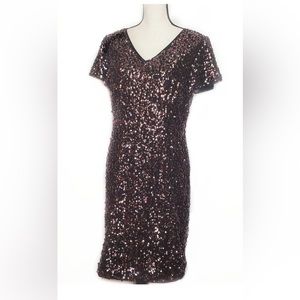 Vince camuto Rose Gold & Gold sequin dress EUC Size 10 worn once
